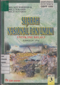 Sejarah Nasional dan Umum untuk SMU Kelas 3